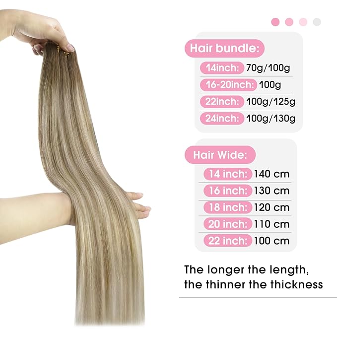 YoungSee 100G Weft Hair Extensions Balayage Sew in Hair Extensions Light Brown Mix Platinum Blonde Balayage Straight Human Hair Weft Extensions for Short Hair 14Inch