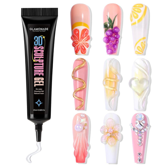 3D Sculpting Gel Nail Art: 15g Nail Sculpting Glue No Wipe Clear Gel Polish DIY Nail Art for Drawing Molding Nail Tech Must Haves Manicure Decoration Supplies