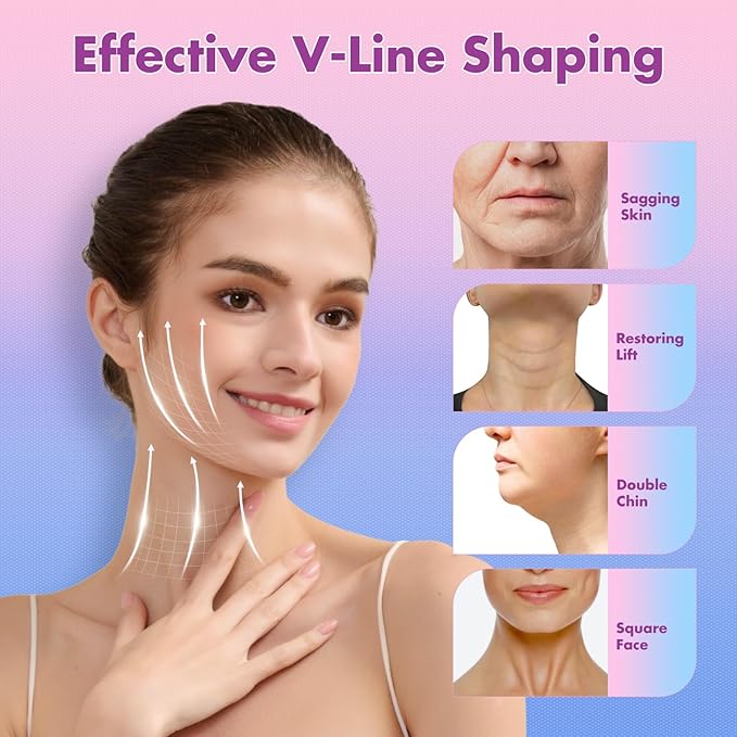 Face Slimming Strap, Double Chin Reducer Band, Graphene V-Line Mask Chin Up Mask V Shaped Face Mask Chin strap for sleeping, V-Line Lifting Mask for Women, Pink, Medium