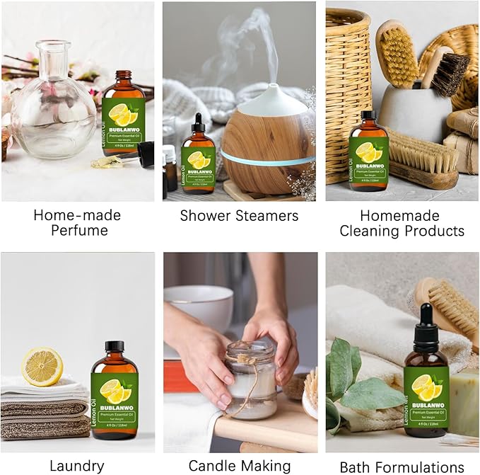 Lemon Essential Oil for Hair Scalp Massage 100% Pure and Natural Massage Aromatherapy 4 Fl Oz 118ML