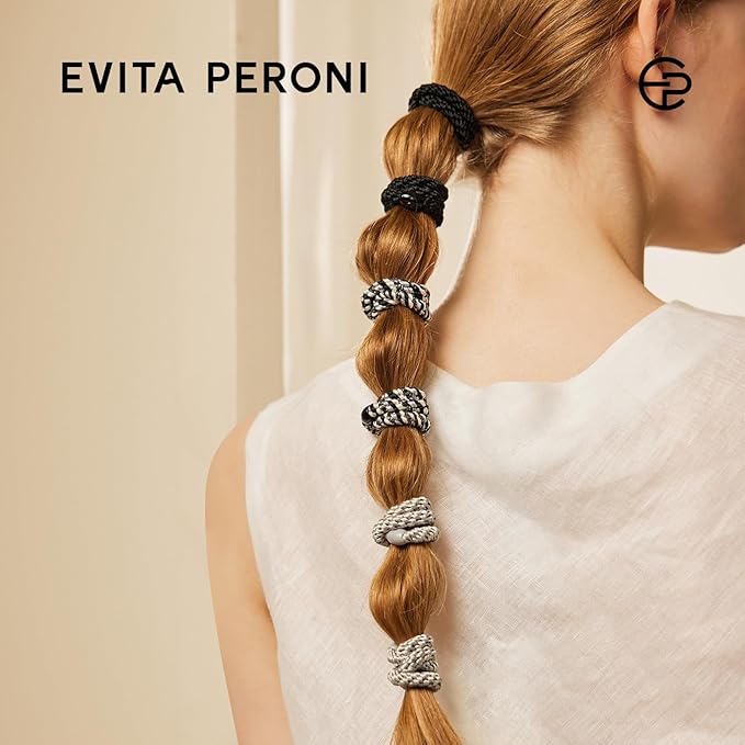 EVITA PERONI 12 Pcs Hair Ties, High Elastic Ponytail Holders, Hair Ties No Damage for Thick Curly Hair Women Men (Lemon Zest)