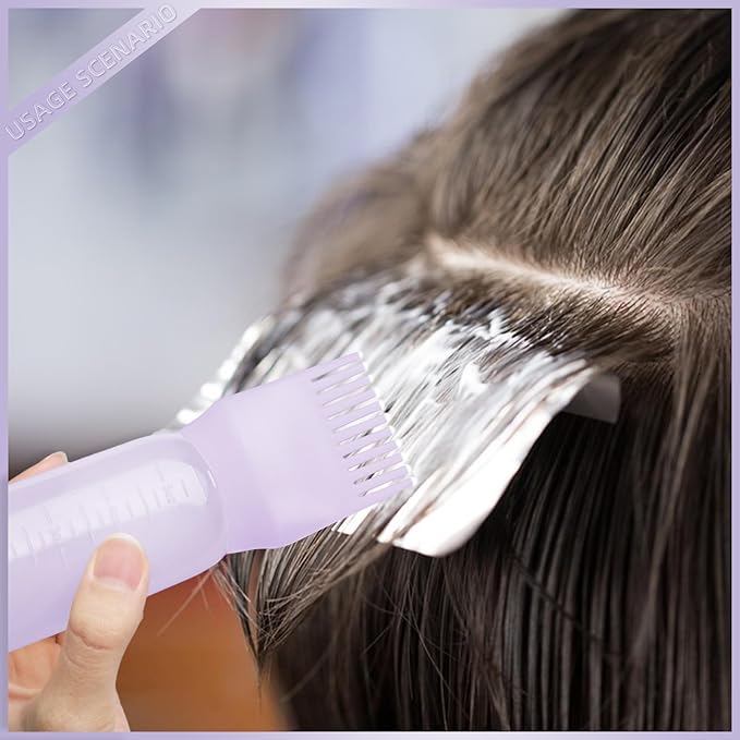 BLAAROOM Root Comb Applicator Bottle, 4 Pack Hair Oil Applicator with Root Comb Brush for Scalp Oil Hair Oiling