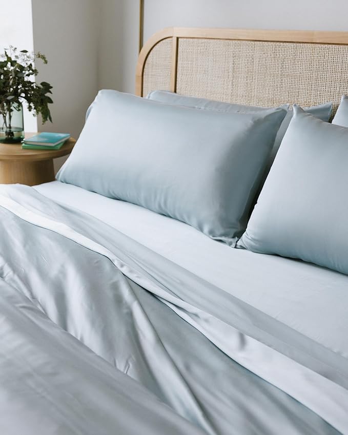 Cozy Earth King Pillowcases Set of 2 - Made of 100% Viscose from Bamboo, Ultra-Soft & Luxury, Woven from Naturally Breathable & Lightweight Fabric - Shore