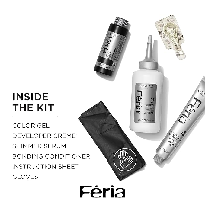 L'Oreal Paris Feria Multi-Faceted Shimmering Permanent Hair Color, 45 French Roast (Deep Bronzed Brown), Pack of 1 Hair Dye Kit