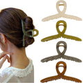 Big Hair Claw Clips 4-Pack 4.3" Non-Slip Hair for Women and Girls with Long, Thick Hair Jelly & Matte Clips (Jelly-A 4pcs 4.3")
