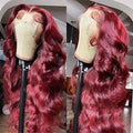 200% Density Burgundy Wig Human Hair 13x4 99j Burgundy Lace Front Wigs Human Hair Pre Plucked HD Transparent Lace Frontal Wigs Red Colored Wig 36Inch