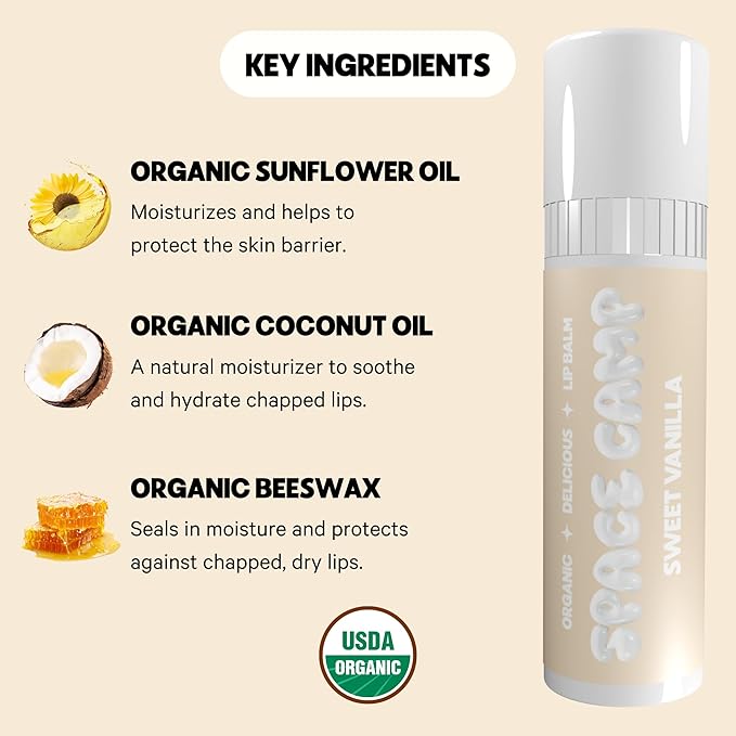 Wellness Jumbo Lip Balm - Sweet Vanilla Organic Flavored Balm (2 Pack)