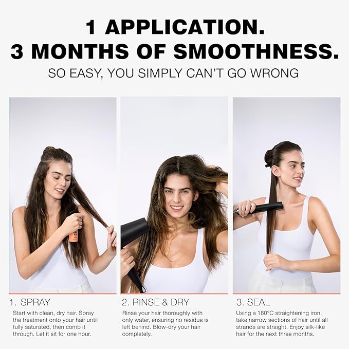 ANSWR At Home Brazilian Keratin Hair Treatment for All Hair Types – Deep Nourishment, Eliminates Frizz, Salon Results At Home, Sulfate-Free, Safe for Colored Hair (3 x 100ml (Kit))
