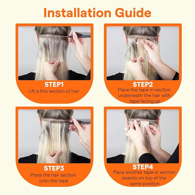 Full Shine Injection Tape in Hair Extensions Color 18/613 Ash Blonde and Light Blonde 24 Inch Invisible Tape in Extensions Long Straight Skin Weft 50 Grams 20 Pcs for Party