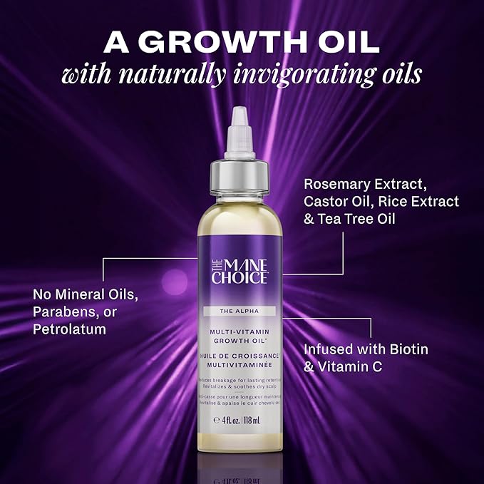 The Mane Choice Alpha Multi-Vitamin Scalp Nourishing Hair Growth Oil, Helps Stimulate, Revitalize & Soothe, Scalp Oil with Biotin, & Vitamin C, 4 oz, Pack of 2