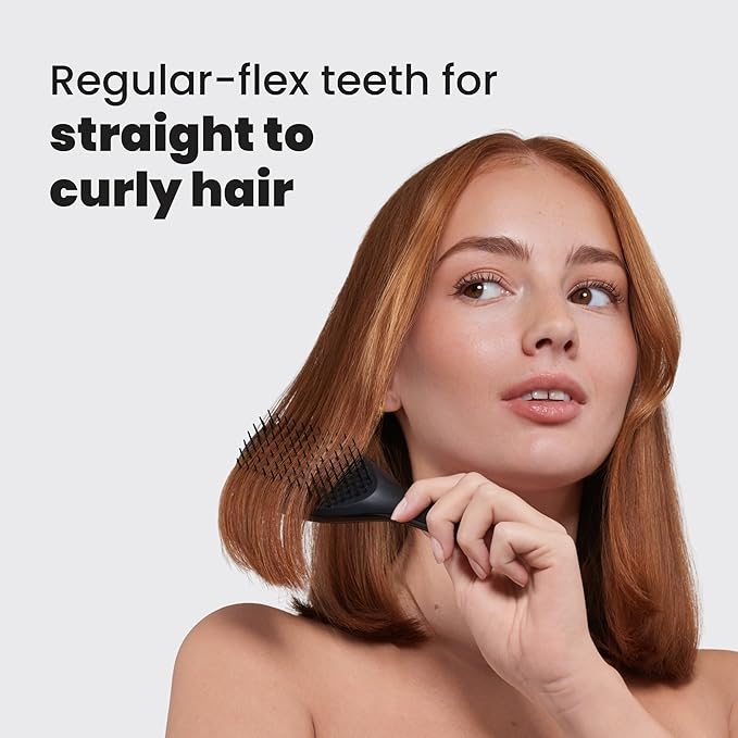 Tangle Teezer Ultimate Detangler Hairbrush, Eliminates Knots & Reduces Breakage, Mini Hair Brush for Travel, Small Hands & All Hair Types, Black
