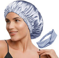 2Pcs Satin Bonnet Silky Bonnets Hair Bonnet For Sleeping Double Layer Curly Hair Sleep Cap Womens Silk Night Hats