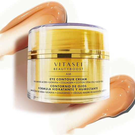 Moisturizing Eye Cream w/Aloe Vera, Collagen, Hyaluronic Acid, Cotton Stem Cells for Dark Circles, Puffiness & Bags - Under Eye Hydration Cream for Women & Men (1 Fl Oz)