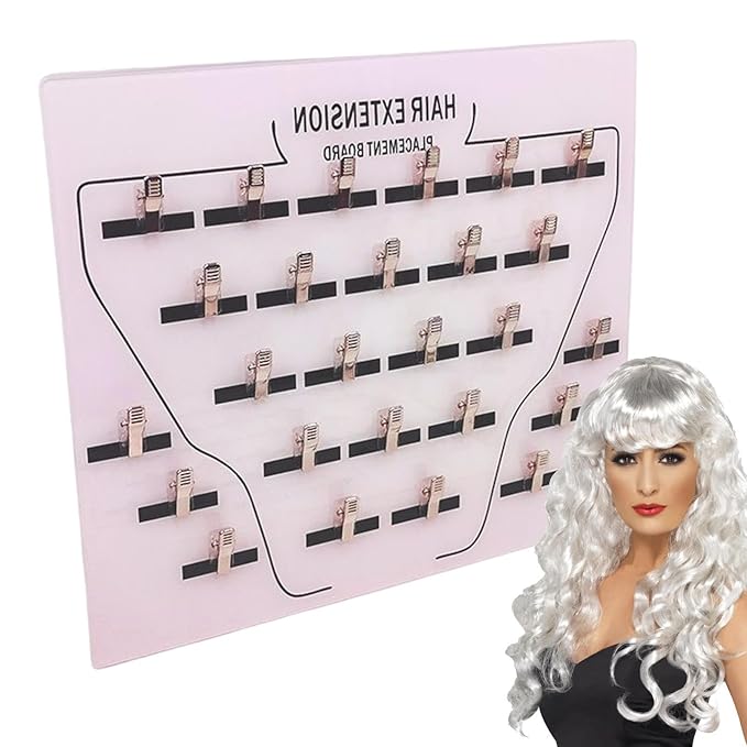 Extension Holder - Wig Sectioning Display Plates, Secure Clip Design, Clip-In Wig Grafting Plate, Time Saving Acrylic Hair Separator Board | Professional Grafting Plate for Hairpieces Home Salon Appl