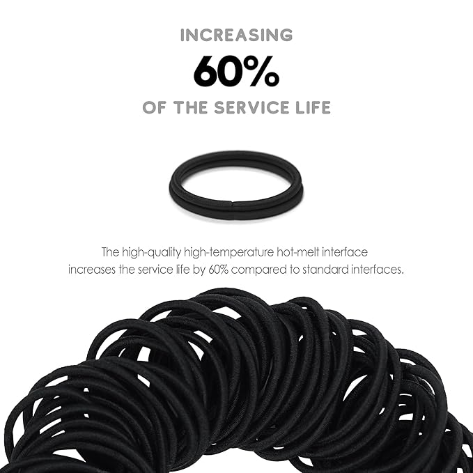120 Pcs Small Hair Ties for Thin Hair & Kids - 1 Inch, 2mm No-Damage Elastic Bands in, Black