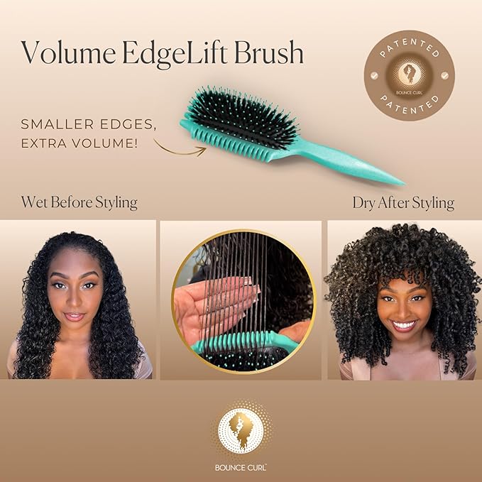 Bounce Curl Teal Volume EdgeLift & Teal Define EdgeLift Brush Bundle for Curly Hair
