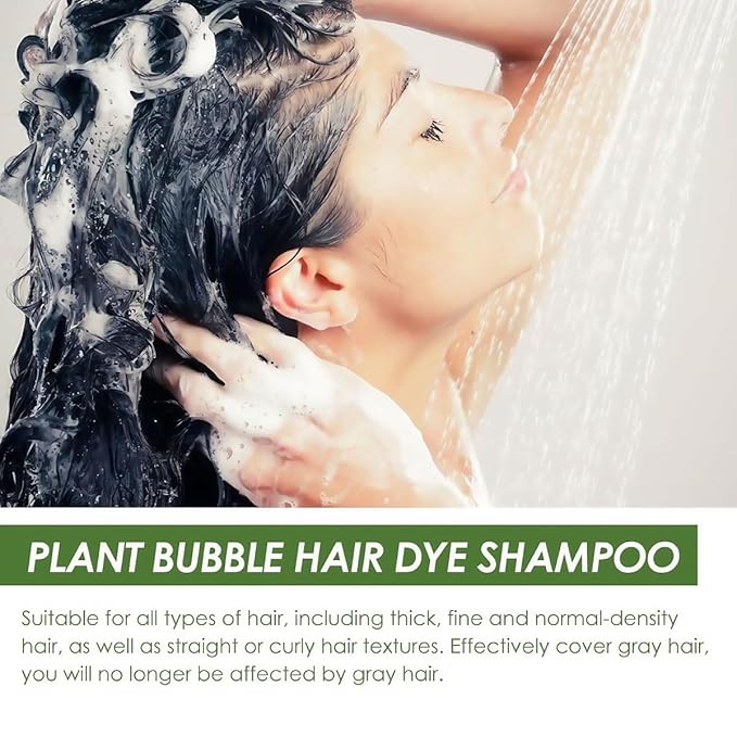 200 ML Bubble Hair Dye, Natural New Botanical Bubble Hair Dye Hair Dye Shampoo for Women Men. (Dark Brown)