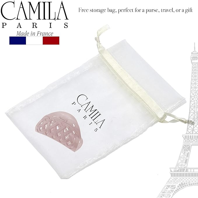 Camila Paris CP3202 French Hair Clip for Women Thick Hair for Long Curly Wavy Hair, Girls Hair Claw Clips Jaw, Durable Styling Big Claw Clip for Thick Hair, Strong Hold No Slip Grip, Made in France