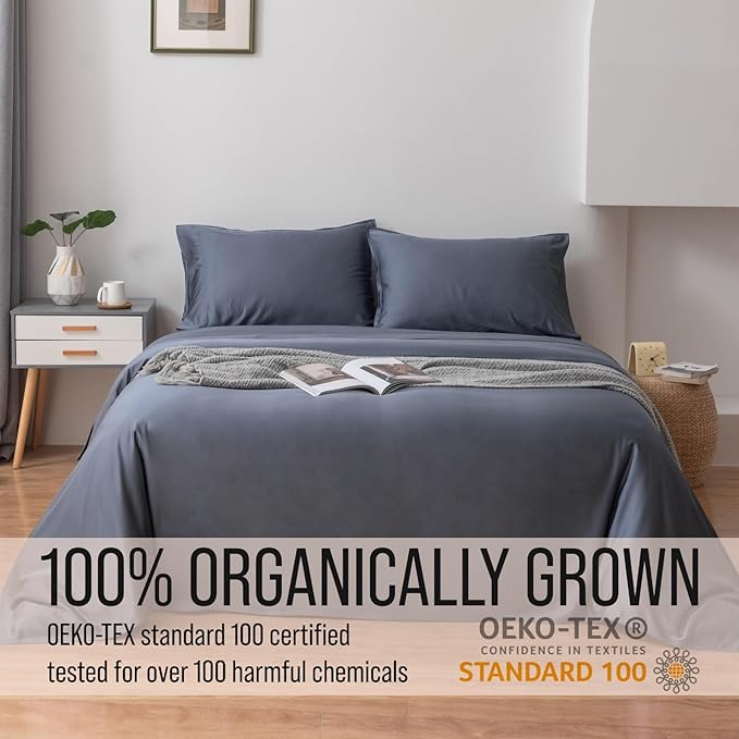 Bella Coterie | Luxury Bamboo Standard Size Pillowcase Set | 100% Organically Grown Bamboo Viscose | Ultra Soft | Cooling | 2 Pcs [Slate Blue]