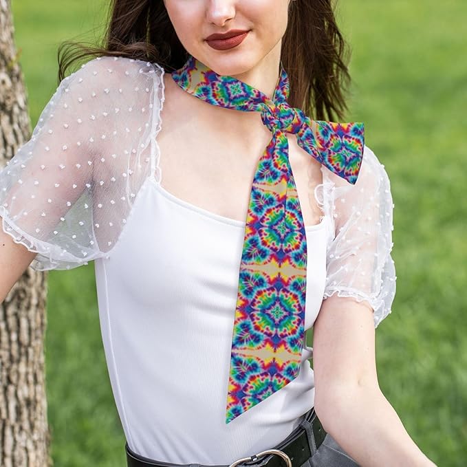 Headbands Head Band for Women Girls Lady, Colorful Tie Dye Art Beauty Skinny Skinny Scarf Sports Athletic Spa Sweat Band Headbands Long Head Wrap Head Decor