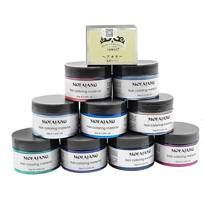 Temporary Hair Wax Color, Green, 4.23 oz - Natural Styling Clay for Cosplay, Party