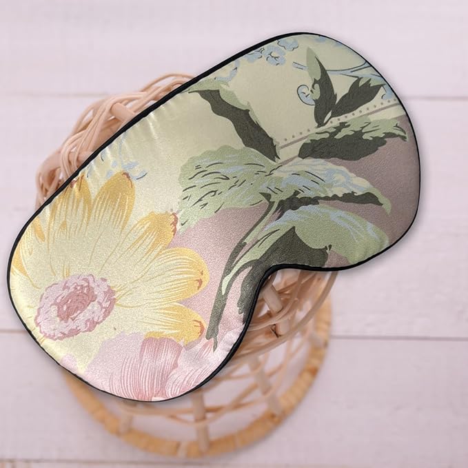 100% Pure Silk Eye Mask Sleep Eye Mask Eye Cover Eyeshade Sleeping Eye Mask Floral Colors (#28)