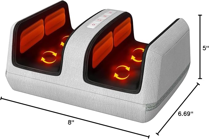 SLOTHMORE Shiatsu Foot & Calf Massager with Compression & Heating, Deep Tissue Kneading Improves Circulation, Helps Plantar Fasciitis, for Foot, Calf, Arms, Fit Up to Size 14