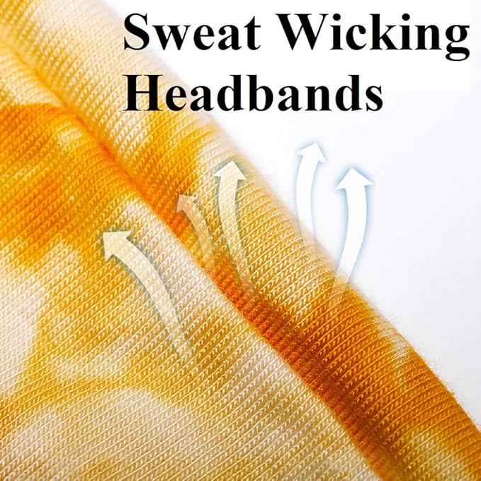 Huachi Women's Headbands Yoga Workout Exercise Headbands for Women Cute Elastic Hair Bands for Women’s Hair Tie Dye Bandeau Headband Sweatbands