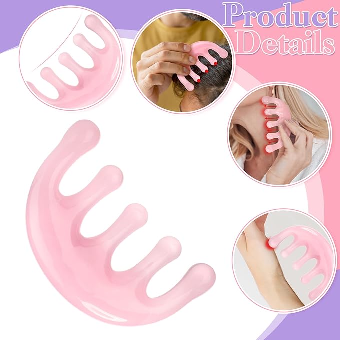 2 Pack Hair Oil Applicator Bottle for Scalp with Massage Comb,6 OZ Hair Oil Bottle with Root Comb for Scalp, Shampoo Scrubber Applicator,Hair Dye Tools(Purple, white)