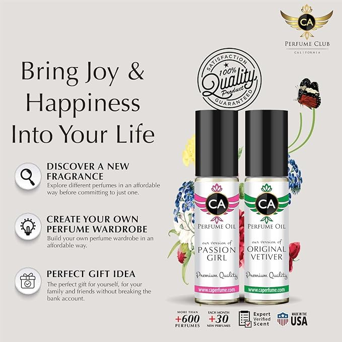 CA Perfume Impression of M. Jacobs Daisy Eau So Fresh For Women Replica Fragrance Body Oil Dupes Alcohol-Free Essential Aromatherapy Sample Travel Size Concentrated Long Lasting Roll-On 0.3 Fl Oz/10ml