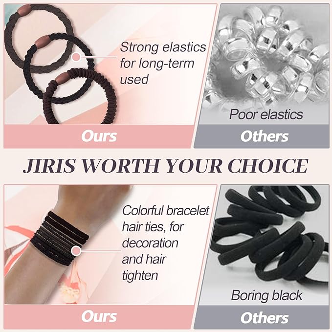 JIIRS 10PCS Boho Hair Ties,Elastic Bracelets,Elastic Hair Ties, Hair Bands For Ponytails,Ponytail Holder for Thick or Thin Hair,Boho Hair Bracelets No-Damage For Daily Life, Sport, Working(Set3)