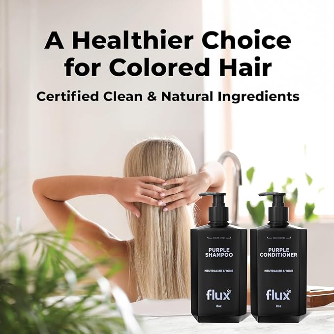 Purple Shampoo and Conditioner for Blonde Hair Women & Men – Blonde & Silver Hair Toning – Anti-Brass Sulfate Free Shampoo and Conditioner 8oz