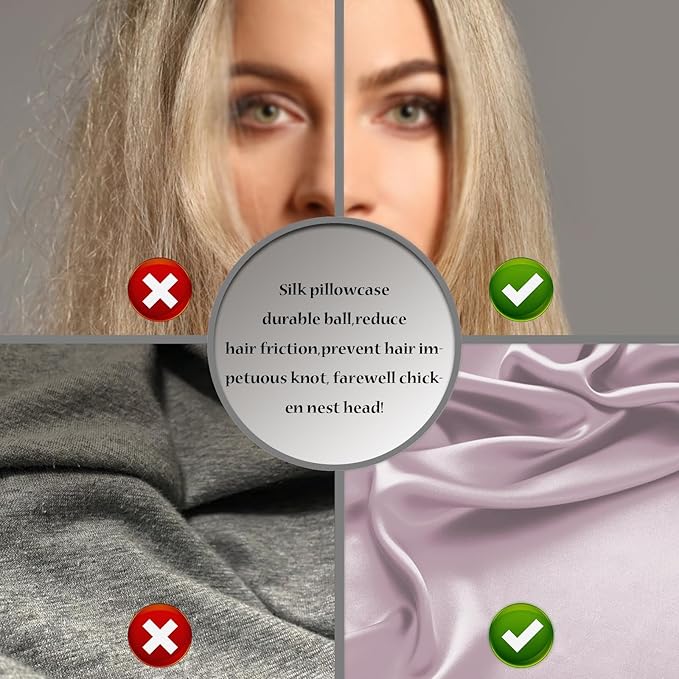 Silk Pillow Cases 2 Pack Soft Breathable and Sliky Standard Size Pillow Cases Set of 2,Natural Mulberry Satin Silk Pillowcase with Hidden Zipper for Hair and Skin (Lavender,20"X 26",2pcs)