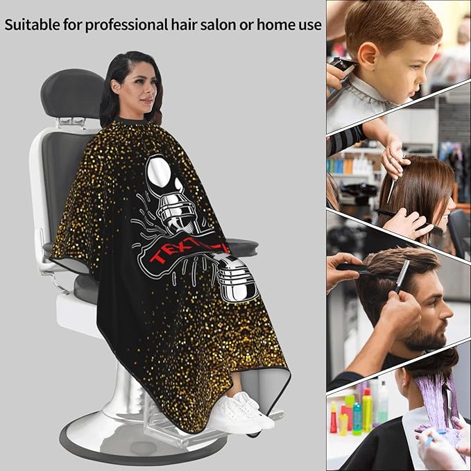 Custom Barber Cape for Men Personalized Professional Hair Cutting Cape with Text for Home Salon Barbershop
