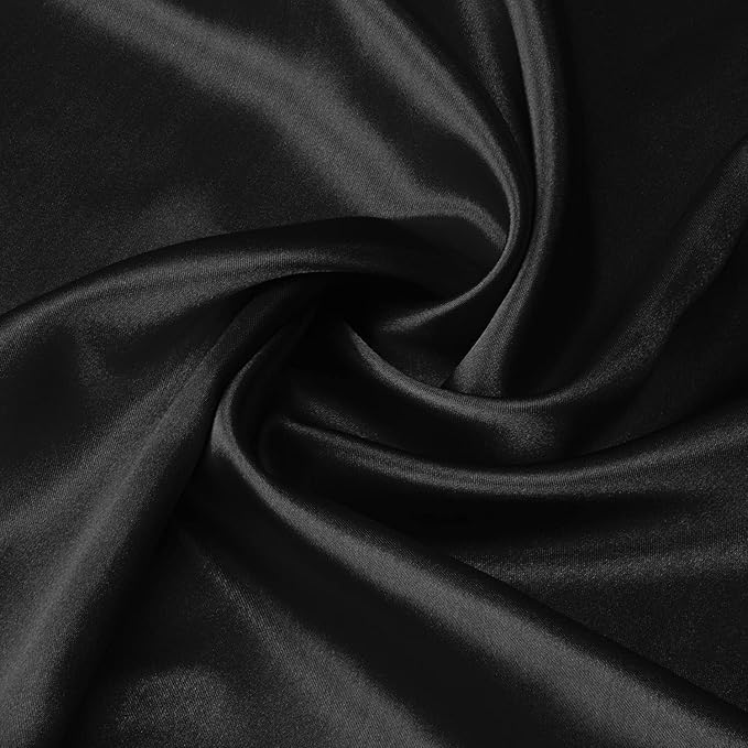 Lirex Satin Pillowcase for Hair and Skin, Super Soft and Cooling Similar to Silk, 2 Pack Queen Size 20"X 30" Pillow Cases with Envelope Closure, Gifts for Women Men, Black