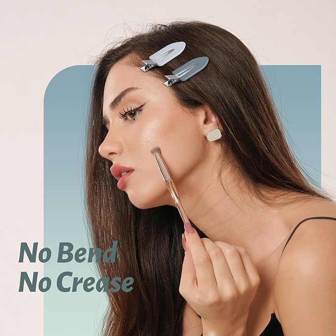 No Bend, No Crease Duckbill Clips for Salon Hairstyling and Makeup - 8 Pcs Flat Alligator Hair Barrettes for Women and Girls (Blue)