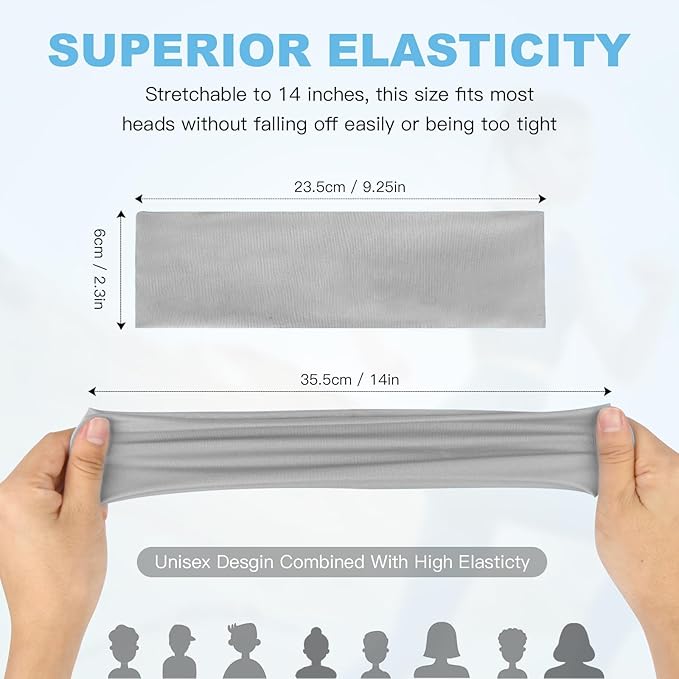 8 Pcs Headbands for Women's Hair, Fashion Hair Bands for Women Soft Elastic Ladies Headband Yoga Gym Hair Accessories