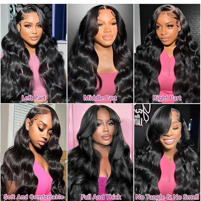 AMIRTY 250 Density 13x6 Lace Front Wigs Human Hair Pre Plucked Real Virgin Human Hair Wig Invisilbe Hairline Tiny Knots Body Wave HD Lace Frontal Wigs 3X Longer Lifespan 22 Inch