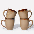 Coffee Mug 16 oz, Ceramic Coffee Mugs Set of 4, Reactive Glaze Mug for Latte/Tea/Cappuccino, Large Stackable Mug Set for Men, Women, Dad, Mom, Dishwasher & Microwave Safe, Brown Yellow