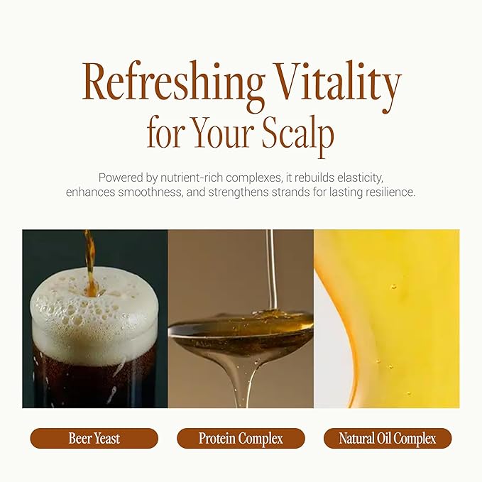 ANILLO Dark Beer Biome Hair Essence - Strengthening & Nourishing Damage Repair Hair Oil Serum with Biotin, Olive Oil, Beer Yeast &10-type Protein Complex - Vegan, Paraben & Silicone Free 1.69 fl oz