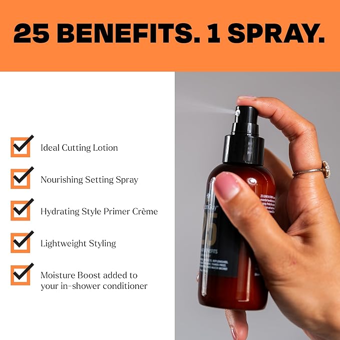 THESALONGUY 25 Spray Leave-In Conditioner – Collagen, Keratin & Biotin Hair Repair Treatment for Men & Women – Strengthens, Detangles & Protects – Lightweight, Non-Greasy Formula (4 fl oz)