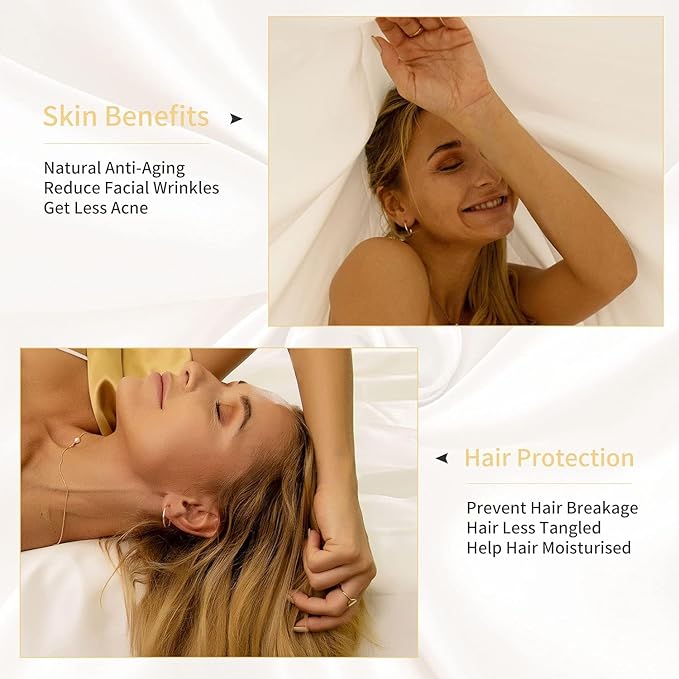 ZIMASILK 22 Momme Silk Pillowcase for Hair and Skin - 100% Pure Mulberry Silk with Hidden Zipper, Grade 6A Luxury Pillow Case for Women, Soft & Durable, Gift Box (Standard 20''x26''Ivory)