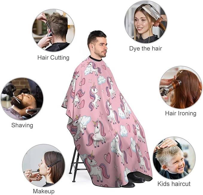 Professional Anti Static Hair Cutting Cape with Elastic Buckle, Waterproof Salon Cape for Coloring/Perming/Styling