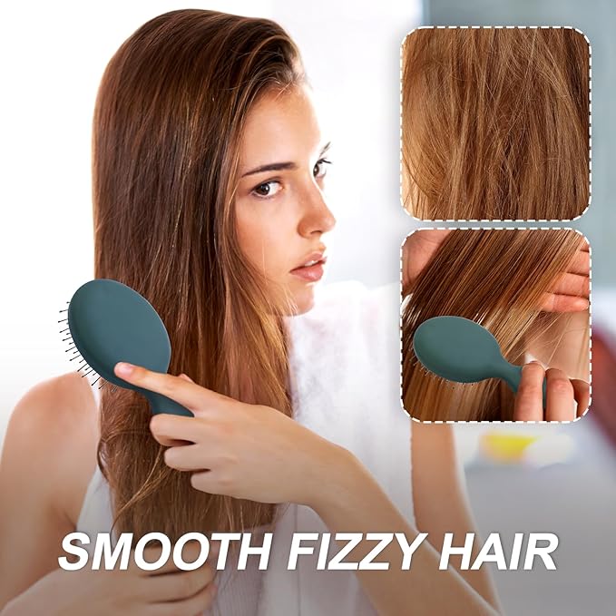 Mini Hair Bursh for Kids Women and Men, Protable Travel Size Hair Brush for Pockets Purse backpack,Mini Detangler Brush for All Hair Types, Small Hair Brush for Detangling(1 Pack-Green)