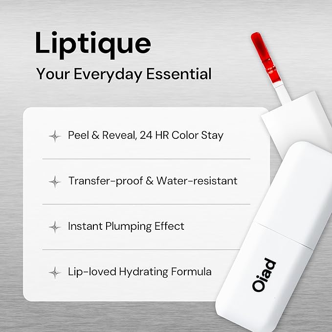 Liptique Korean Lip Stain Peel Off - 24 Hour Long Lasting Lip Tattoo, Waterproof & Transfer Proof, Nourishing & Hydrating Lip Tint for Women, Instant Plumping Lip Tints Peel Off (003 BLUNTO)