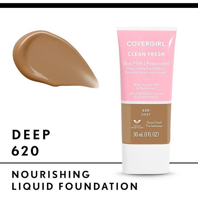 COVERGIRL Clean Fresh Skin Milk Foundation, Deep, 1 Fl Oz (Pack of 1) (packaging may vary)