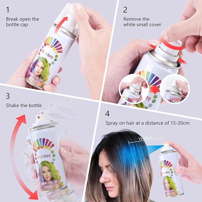 Halloween Hair Spray,Temporary Hair Color Spray for Women Kids Men,Washable Hairspray,Colored Hair Spray,Color Hairspray for Halloween,Party,Cosplay,Christmas Day (#Powder Blue)