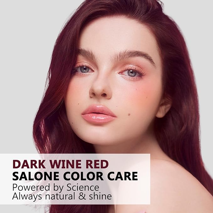 10 PCS Dark Wine Red Hair Dye Shampoo 3 in 1, Burgundy Hair Dye for Men Women, Red Hair Shampoo - Easy To Use, Long Lasting Herbal Red Hair Dye (Dark wine red)