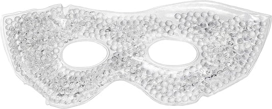 Gel Eye Mask, White - Cold Compress Ice Pack with Gel Beads - Microwave Safe for Heat Therapy - Great for Puffy Eyes, Dark Circles, Dry Eyes, Soothing Headaches