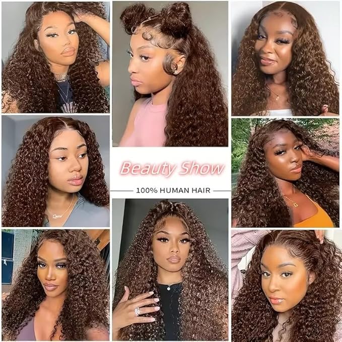 28 30 32 Inch Color 4 Kinky Curly Bundles Human Hair Dark Brown Bundles Niegmeag Virgin Remy Hair Extensions Double Weft Color 4 Bundle Hair Weave